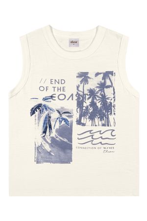 Regata Infantil Menino Malha Flamê Tropical Elian Bege