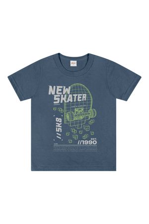 Camiseta Infantil Menino Estampa Relevo Elian Azul