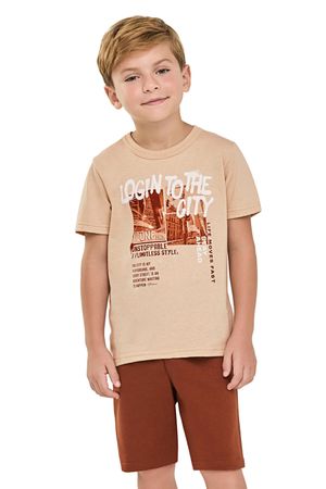 Conjunto Infantil Menino Estampa Urbana Elian Bege