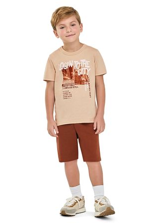 Conjunto Infantil Menino Estampa Urbana Elian Bege