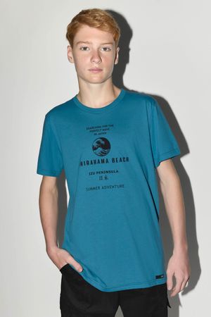Camiseta Juvenil Menino Summer Adventure Beats Azul