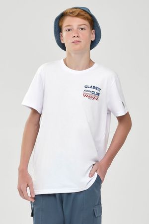 Camiseta Juvenil Menino Pizza Club Beats Branco