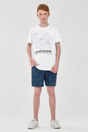 Camiseta Juvenil Menino Big Waves Beats Branco