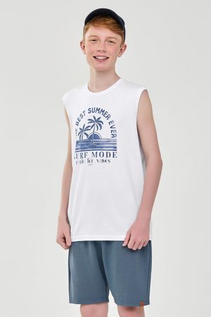 Conjunto Juvenil Menino Surf Mode Beats Branco