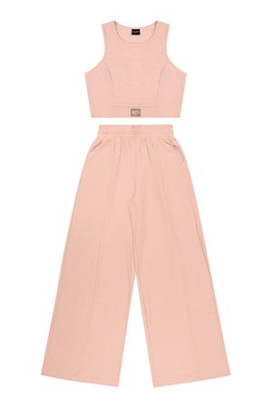 Conjunto Juvenil Menina Malha Tricô Beats Rosa