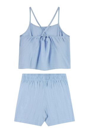 Conjunto Juvenil Menina Viscolinho Beats Azul