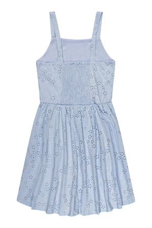 Vestido Juvenil Menina Devorê Floral Beats Azul