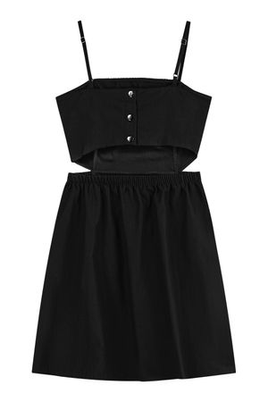 Vestido Curto Juvenil Menina Cut Out Beats Preto