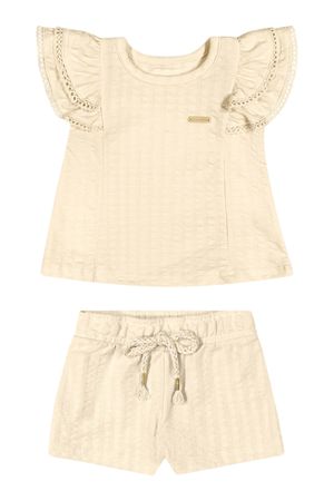 Conjunto Bebê Menina Curto Texturizado Colorittá Amarelo