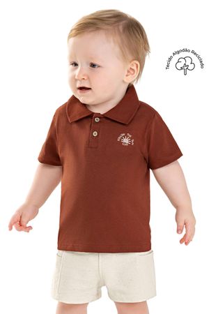 Conjunto Bebê Menino Bordado Sol Colorittá Marrom