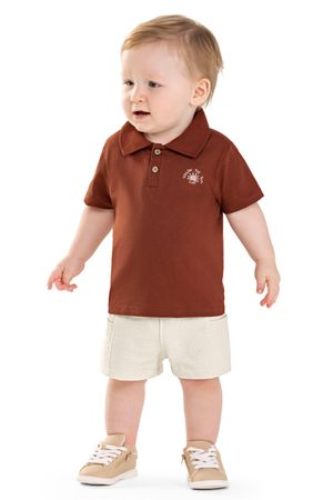 Conjunto Bebê Menino Bordado Sol Colorittá Marrom