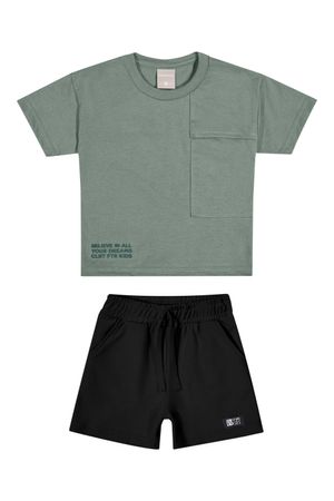 Conjunto Infantil Menino Bolso Lateral Colorittá Verde