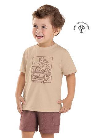 Conjunto Infantil Menino Tropical Puff Colorittá Marrom