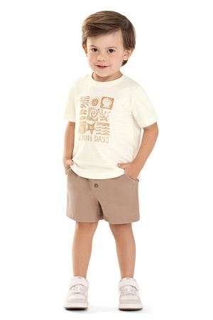 Conjunto Infantil Menino Sunny Textura Colorittá Bege