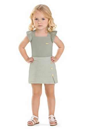 Conjunto Infantil Menina Malha Tricô Colorittá Verde