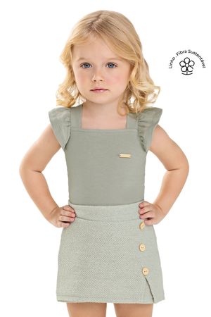 Conjunto Infantil Menina Malha Tricô Colorittá Verde