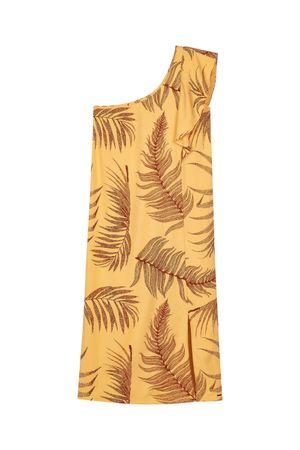 Vestido Midi Feminino Um Ombro Só Marialícia Amarelo