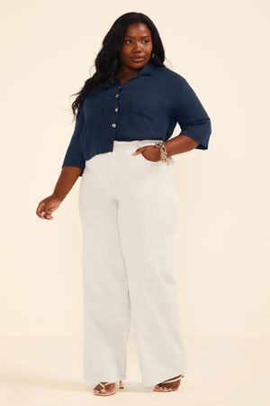 Camisa Feminina Mangas 3/4 Com Bolsos Marialícia Azul