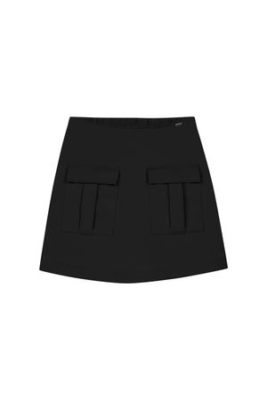 Short Saia Feminino Cargo Com Bolsos Marialícia Preto