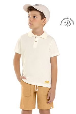 Conjunto Infantil Menino Polo Bordado Colorittá Bege