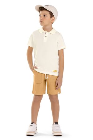 Conjunto Infantil Menino Polo Bordado Colorittá Bege