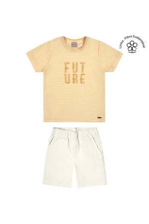 Conjunto Infantil Menino Future Relevo Colorittá Amarelo