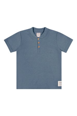 Camiseta Infantil Menino Botões Frontais Colorittá Azul