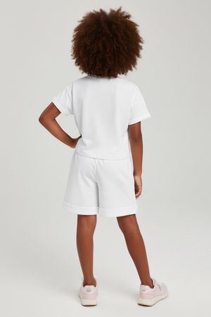 Conjunto Infantil Menina Blusa e Shorts Colorittá Branco