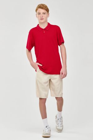 Camisa Polo Juvenil Menino Suedine Beats Vermelho