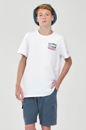 Bermuda Cargo Juvenil Menino Sarja Beats Azul