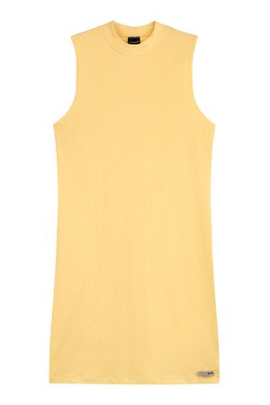 Vestido Juvenil Menina Canelado Básico Beats Amarelo