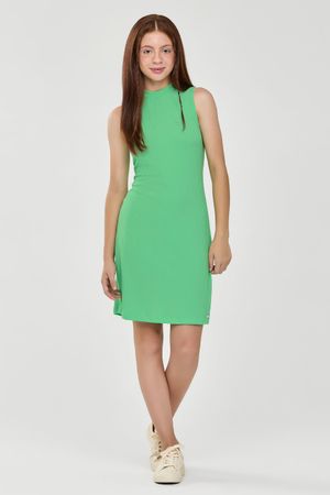 Vestido Juvenil Menina Canelado Básico Beats Verde