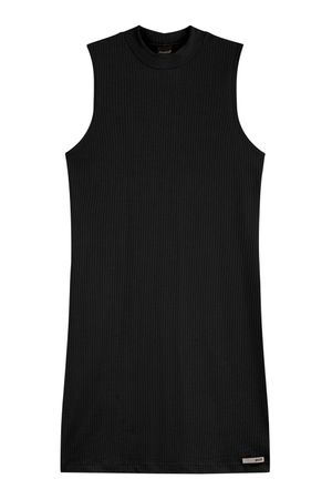 Vestido Juvenil Menina Canelado Básico Beats Preto