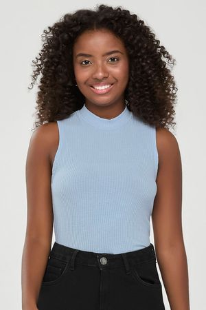 Regata Canelada Juvenil Menina Básica Beats Azul