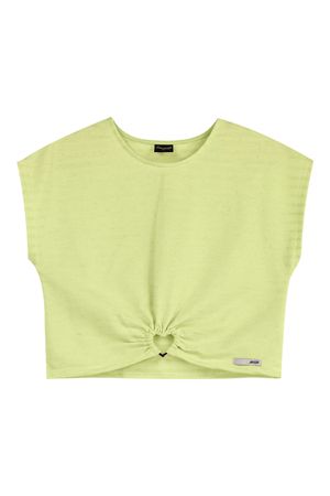 Blusa Cropped Juvenil Menina Com Argola Beats Verde