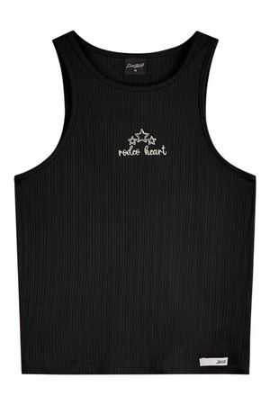 Regata Juvenil Menina Canelada Rodeo Heart Beats Preto