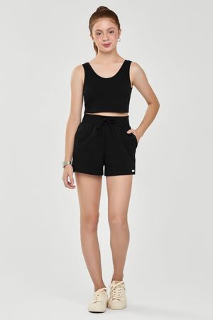 Short Juvenil Menina Moletom Básico Beats Preto