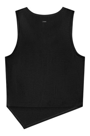 Regata Cropped Juvenil Menina Assimétrica Beats Preto