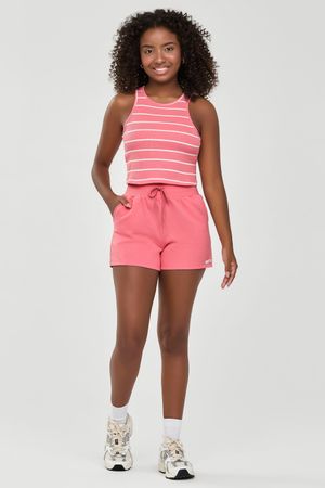 Conjunto Juvenil Menina Listrado Básico Beats Rosa