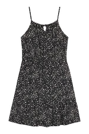 Vestido Juvenil Menina Floral Viscose Beats Preto