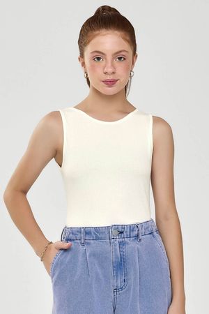 Body Juvenil Menina Canelado Beats Bege