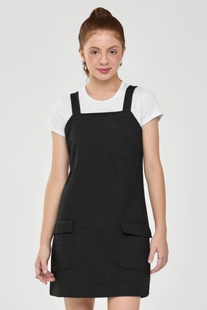 Vestido Curto Juvenil Menina Bolsos Beats Preto