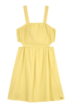 Vestido Juvenil Menina Malha Linho Beats Amarelo