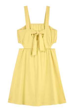 Vestido Juvenil Menina Malha Linho Beats Amarelo