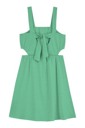 Vestido Juvenil Menina Malha Linho Beats Verde