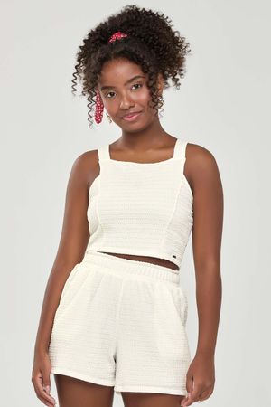 Conjunto Juvenil Menina Texturizado Beats Bege