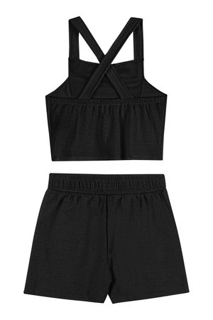 Conjunto Juvenil Menina Texturizado Beats Preto