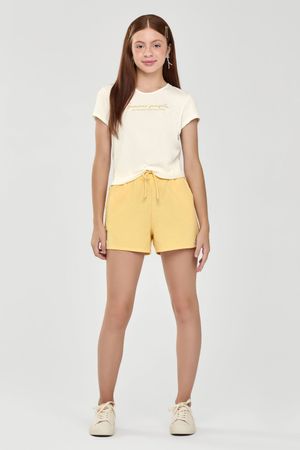 Conjunto Canelado Juvenil Menina Nó Frontal Beats Bege