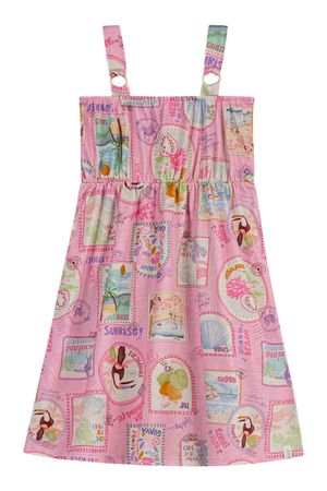 Vestido Infantil Menina Stamp Elian Rosa