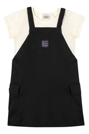 Conjunto Infantil Menina Com Sobreposição Elian Bege